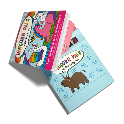 OOLY Carry Along Crayons & Coloring Book Kit-Unicorn Pals Set of 9