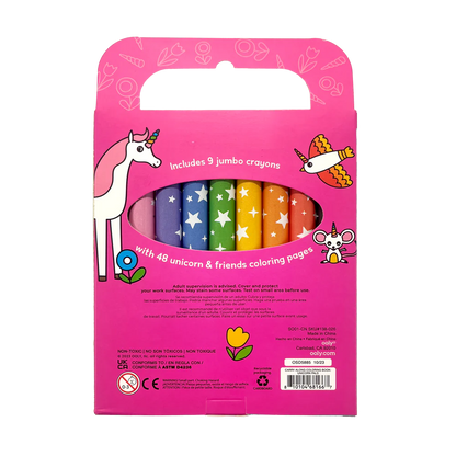 OOLY Carry Along Crayons & Coloring Book Kit-Unicorn Pals Set of 9