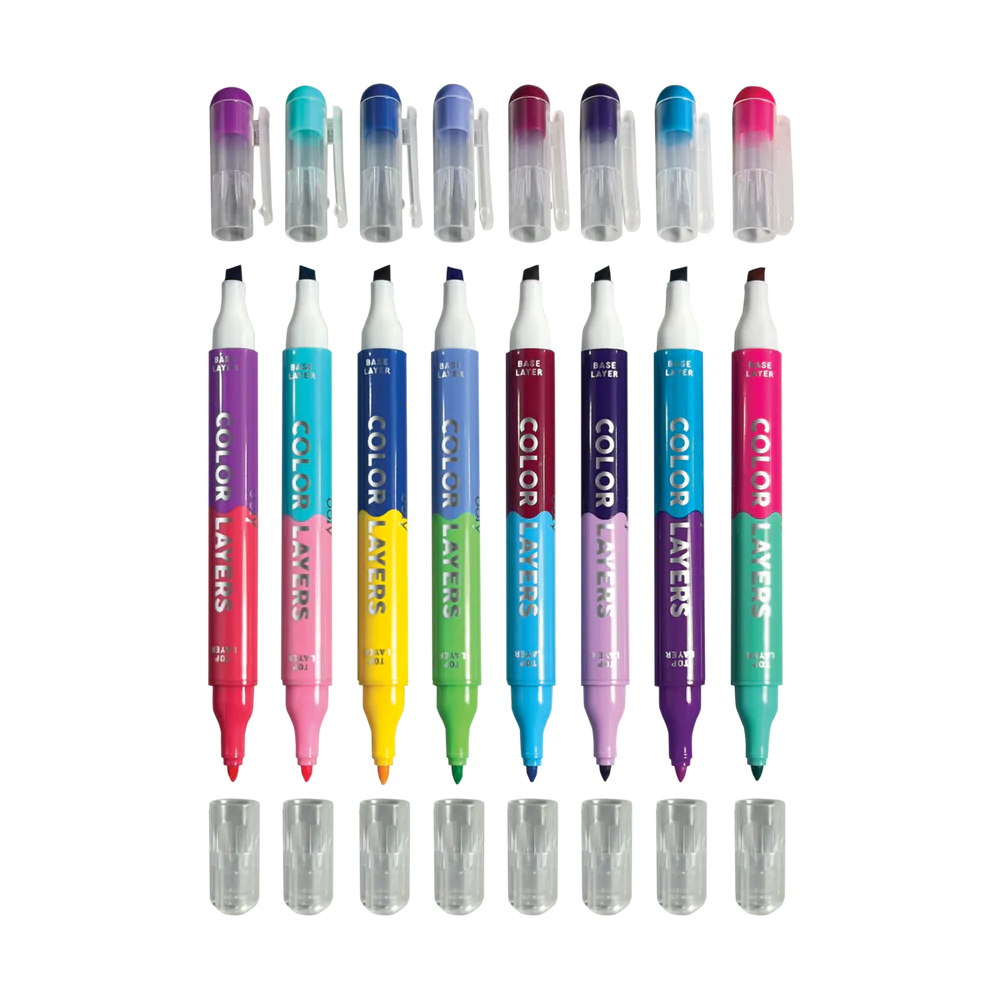 OOLY Color Layers Double-Ended Layering Markers Set of 8