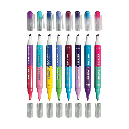 OOLY Color Layers Double-Ended Layering Markers Set of 8