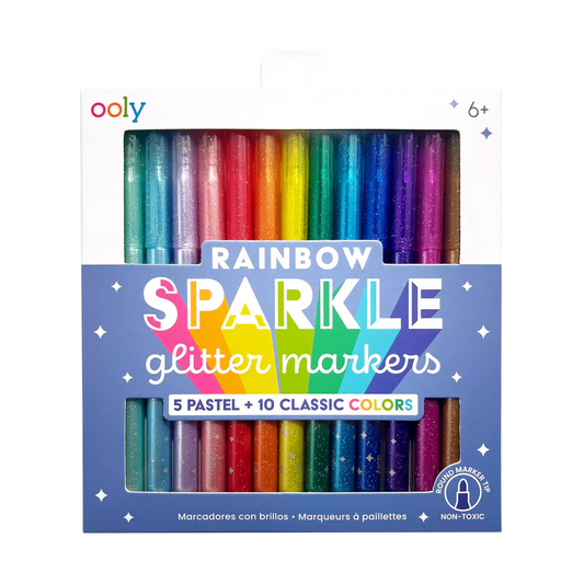 OOLY Rainbow Sparkle Glitter Markers Set of 15