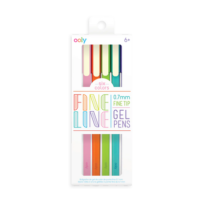 OOLY Fine Line Colored Gel Pen Set of 6