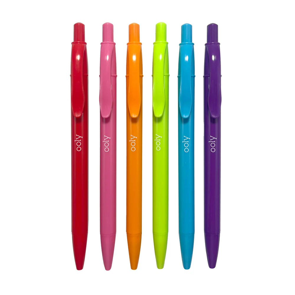 OOLY Bright Writers Colored Ballpoint Pens Set of 6