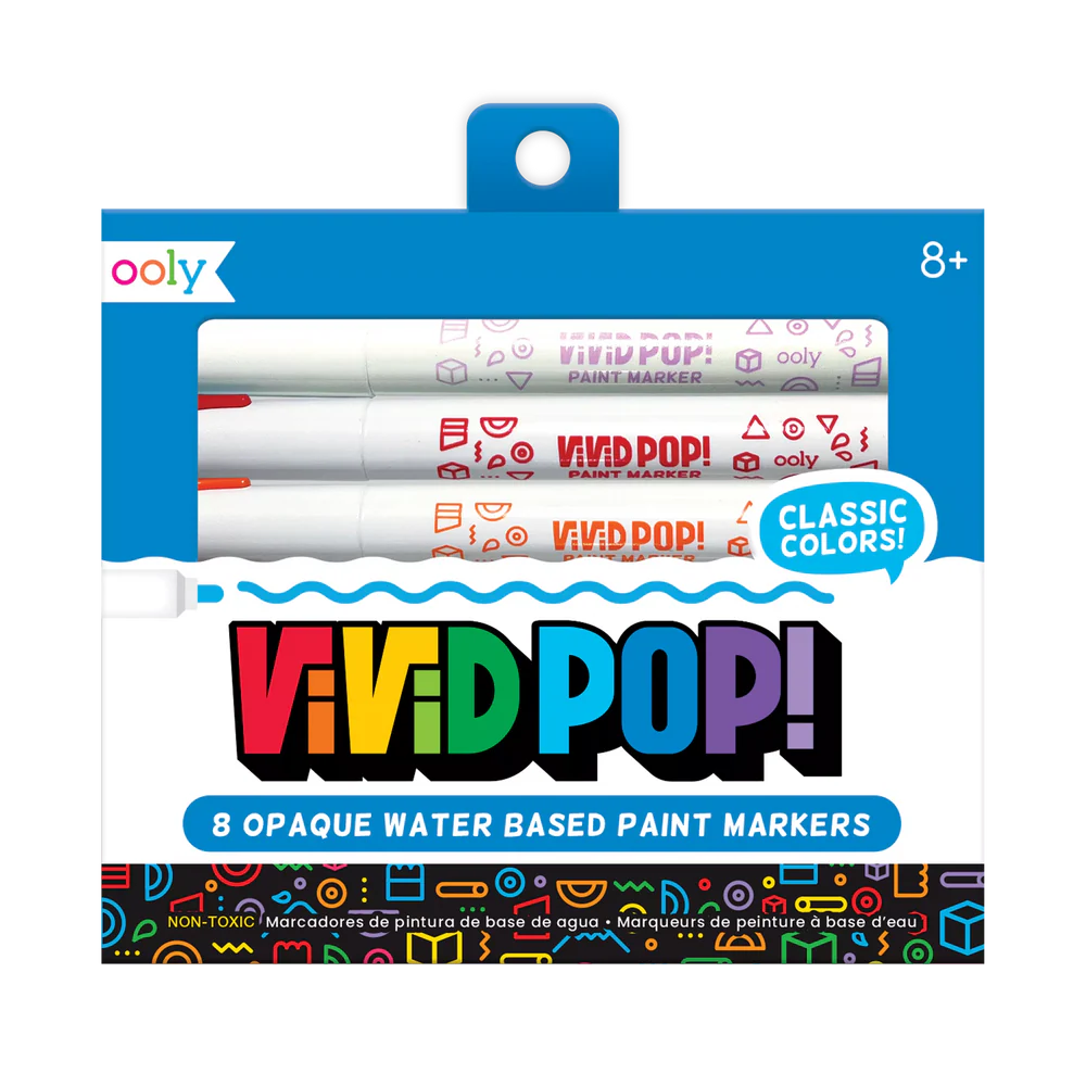 OOLY Vivid Pop! Water Based Paint Markers Set of 8