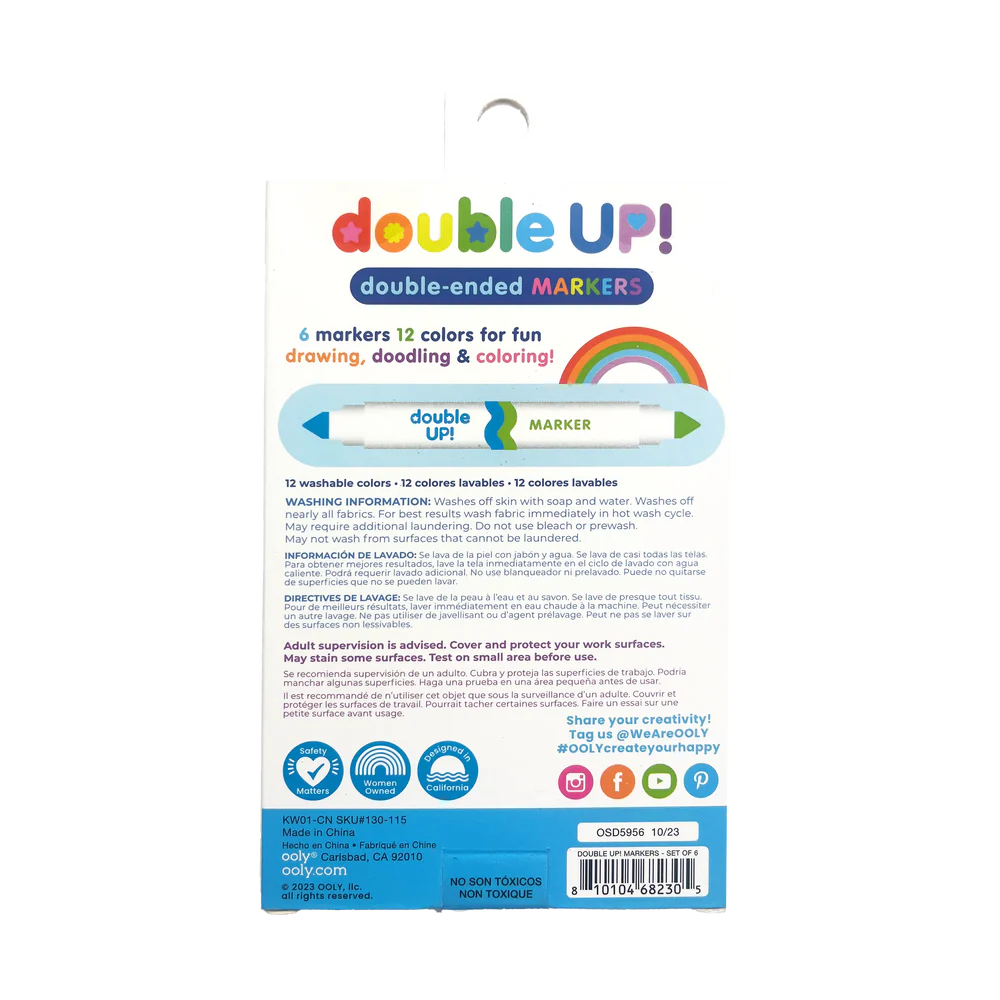 OOLY Double Up! Double-Ended Markers Set of 6