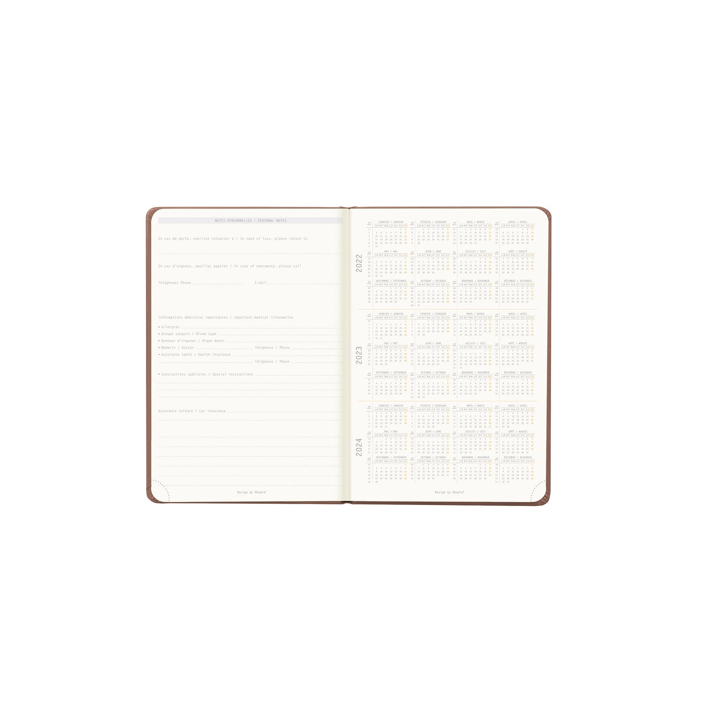 RHODIA 2025 Webplanner A6 Weekly Vertical Rosewood