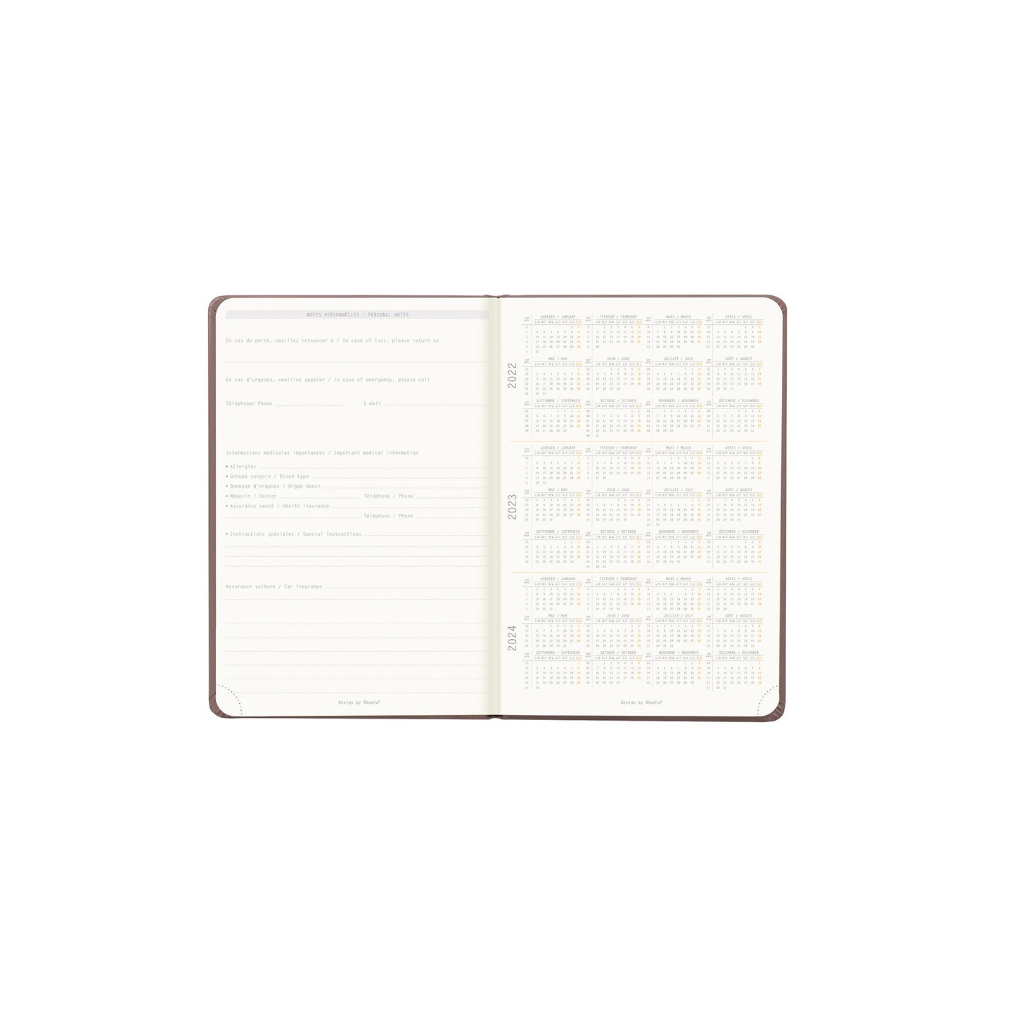 RHODIA 2025 Webplanner A6 Weekly Vertical Chocolate