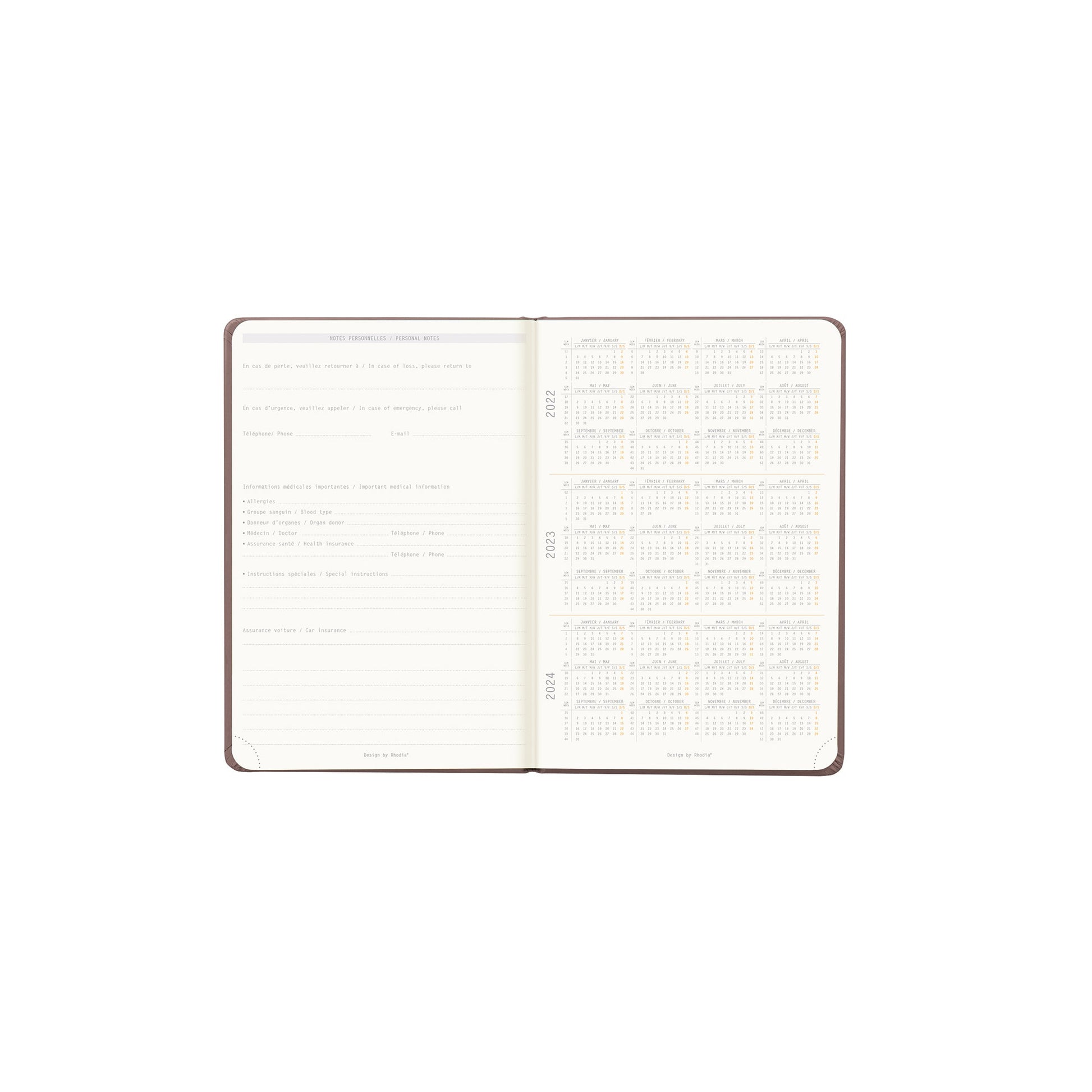 RHODIA 2025 Webplanner A6 Weekly Vertical Chocolate