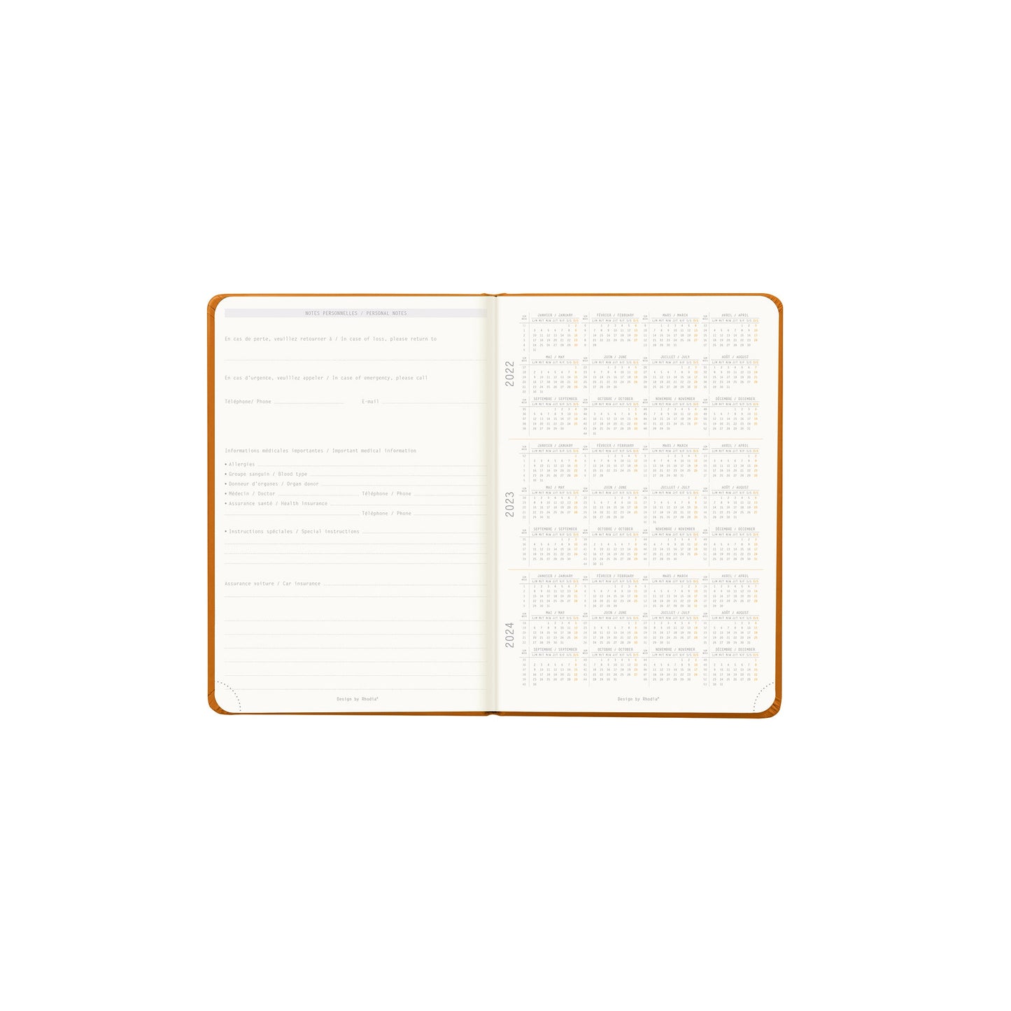 RHODIA 2025 Webplanner A6 Weekly Vertical Orange