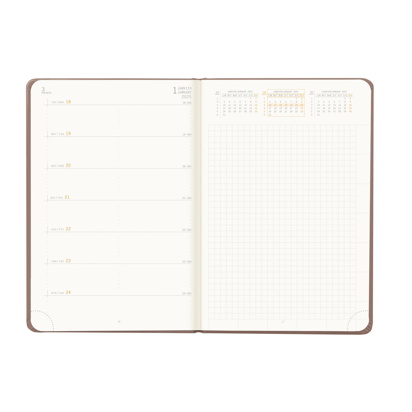 RHODIA 2025 Webplanner A5 Weekly Horizontal Rosewood