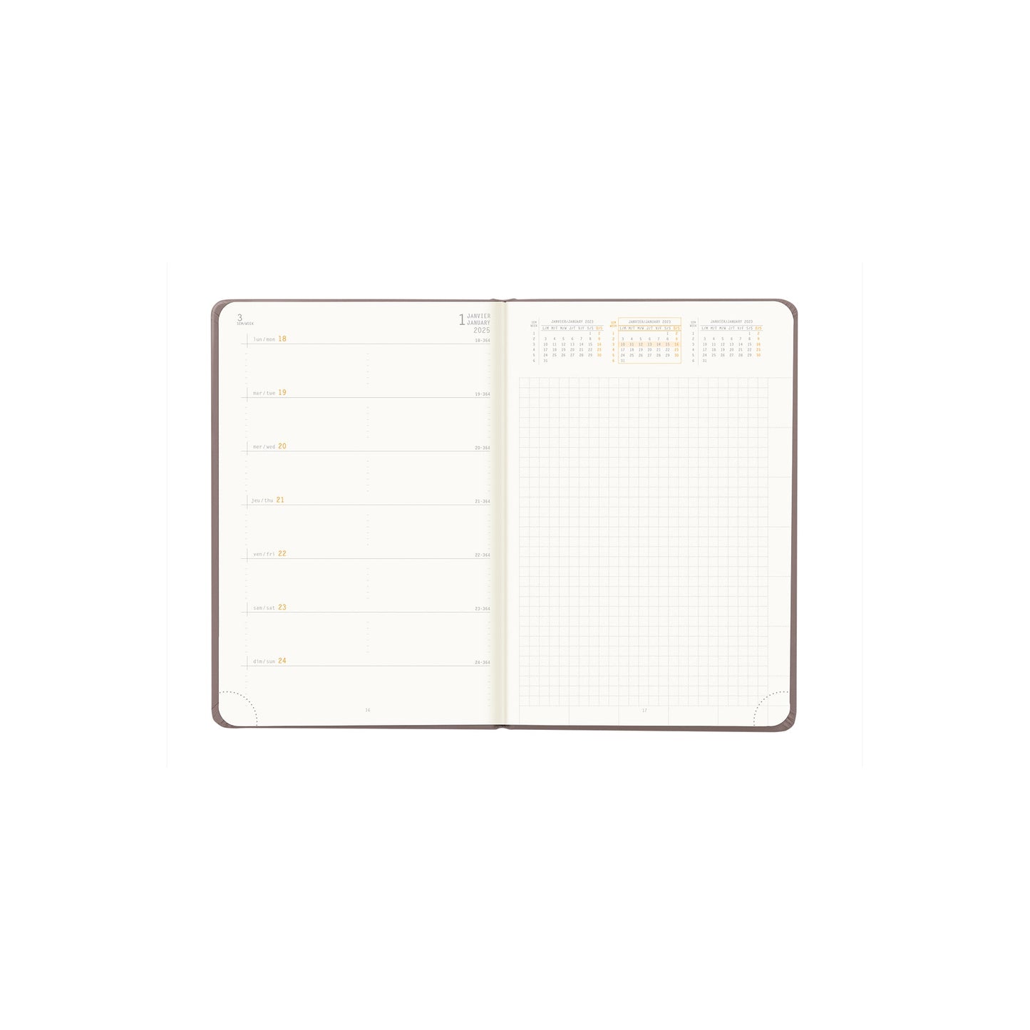 RHODIA 2025 Webplanner A6 Weekly Horizontal Chocolate