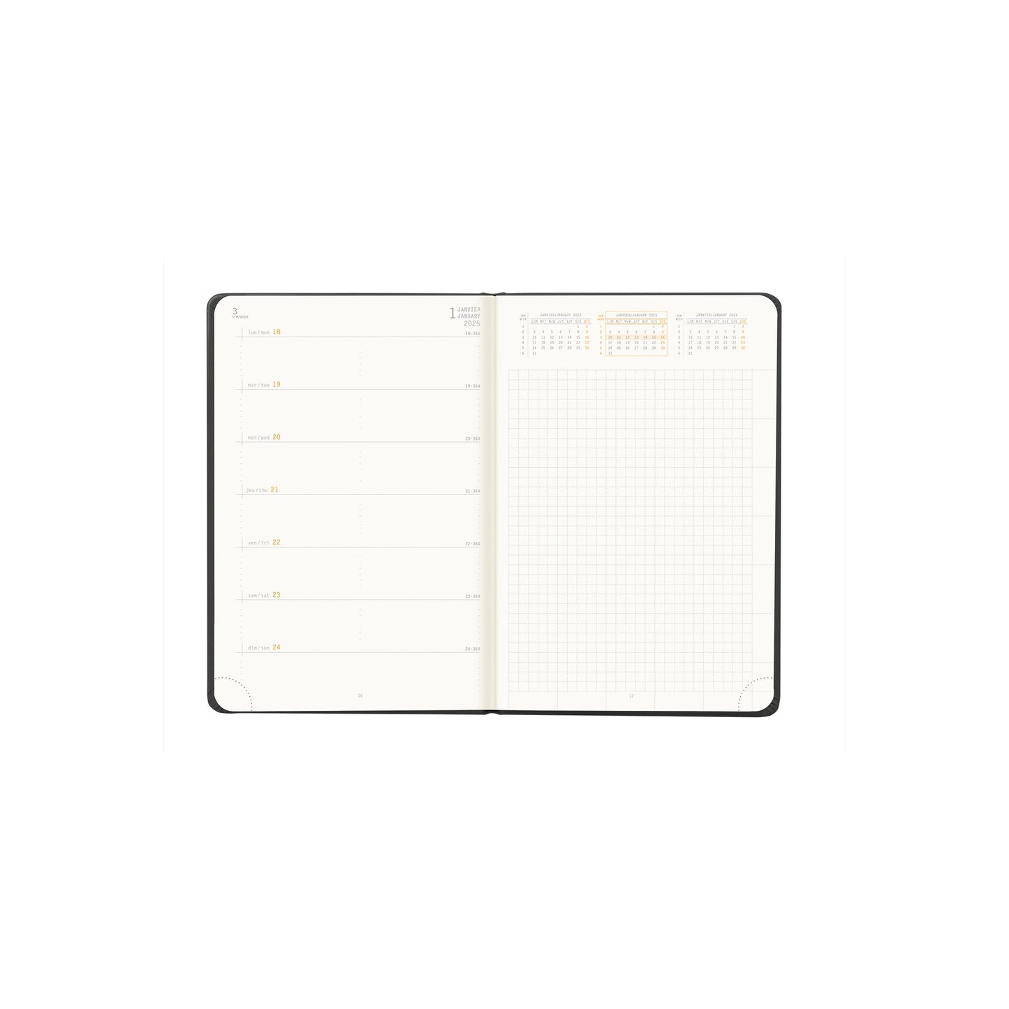 RHODIA 2025 Webplanner A6 Weekly Horizontal Black