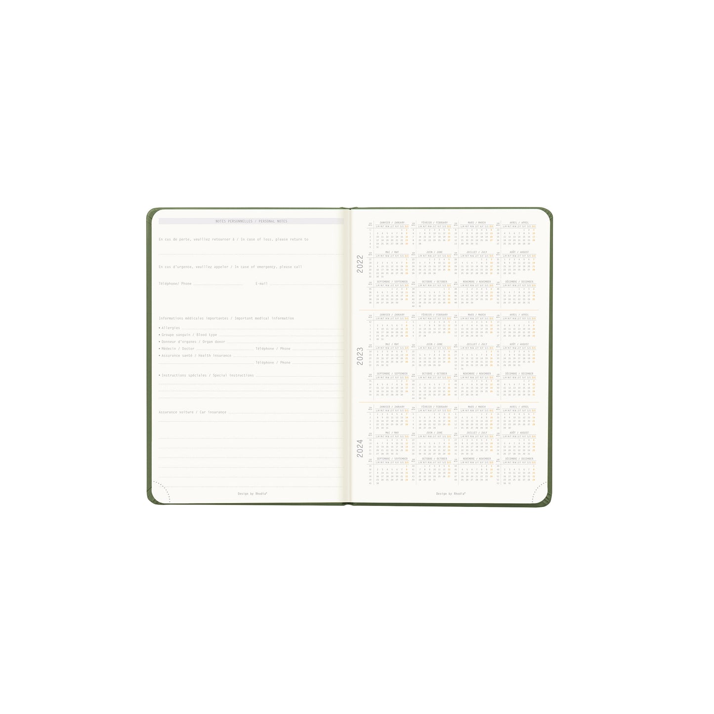 RHODIA 2025 Webplanner A6 Weekly Vertical Sage