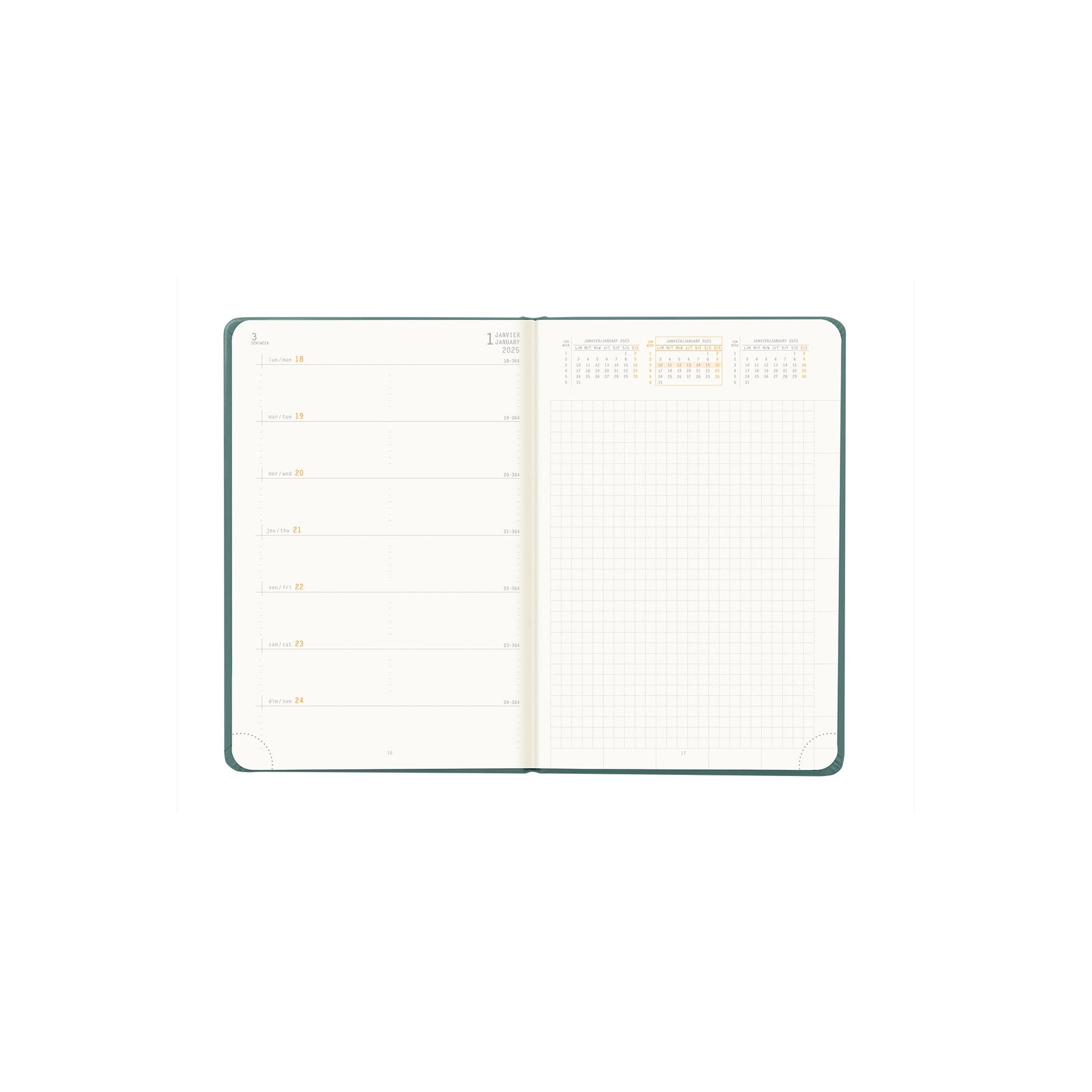 RHODIA 2025 Webplanner A6 Weekly Horizontal Aqua