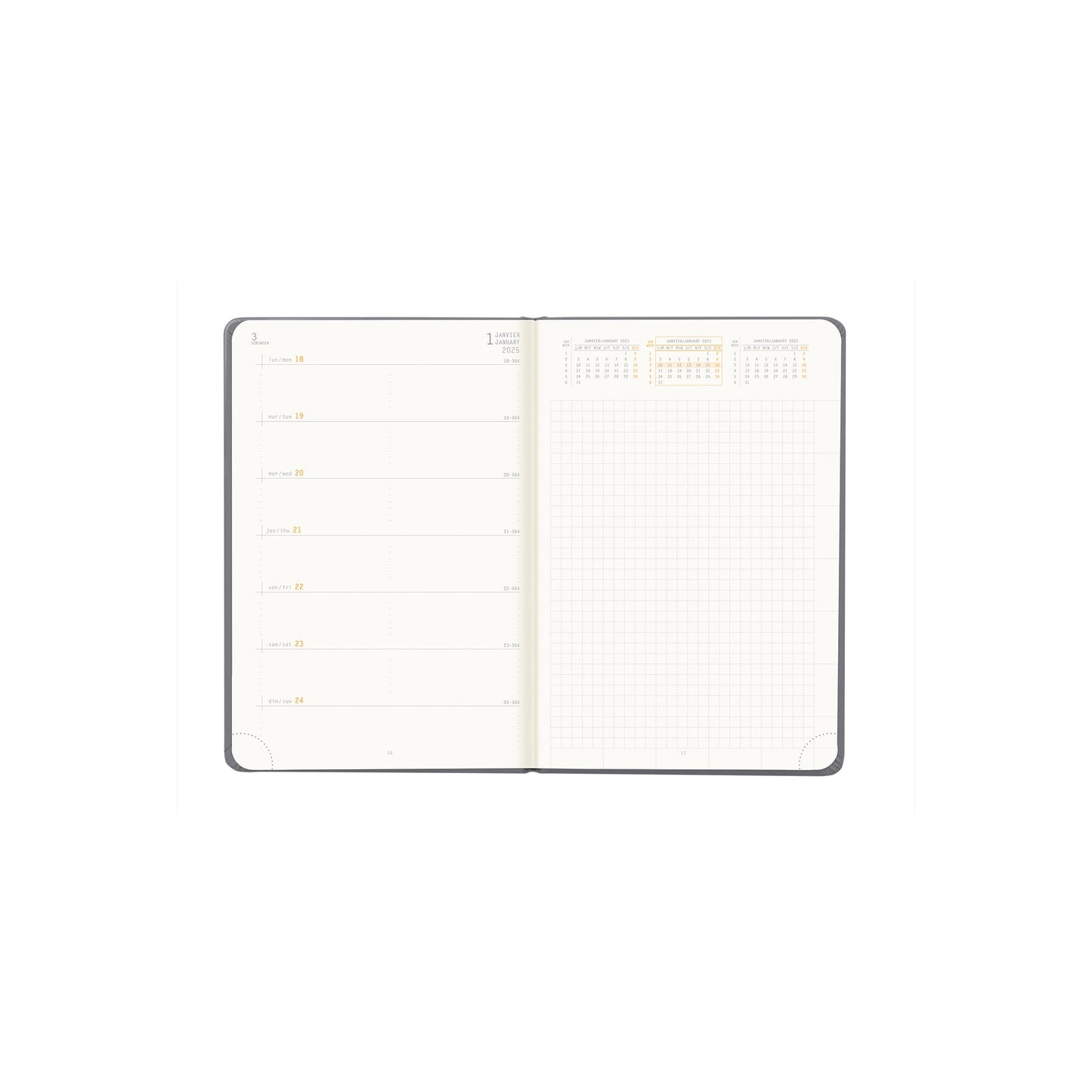 RHODIA 2025 Webplanner A6 Weekly Horizontal Titanium