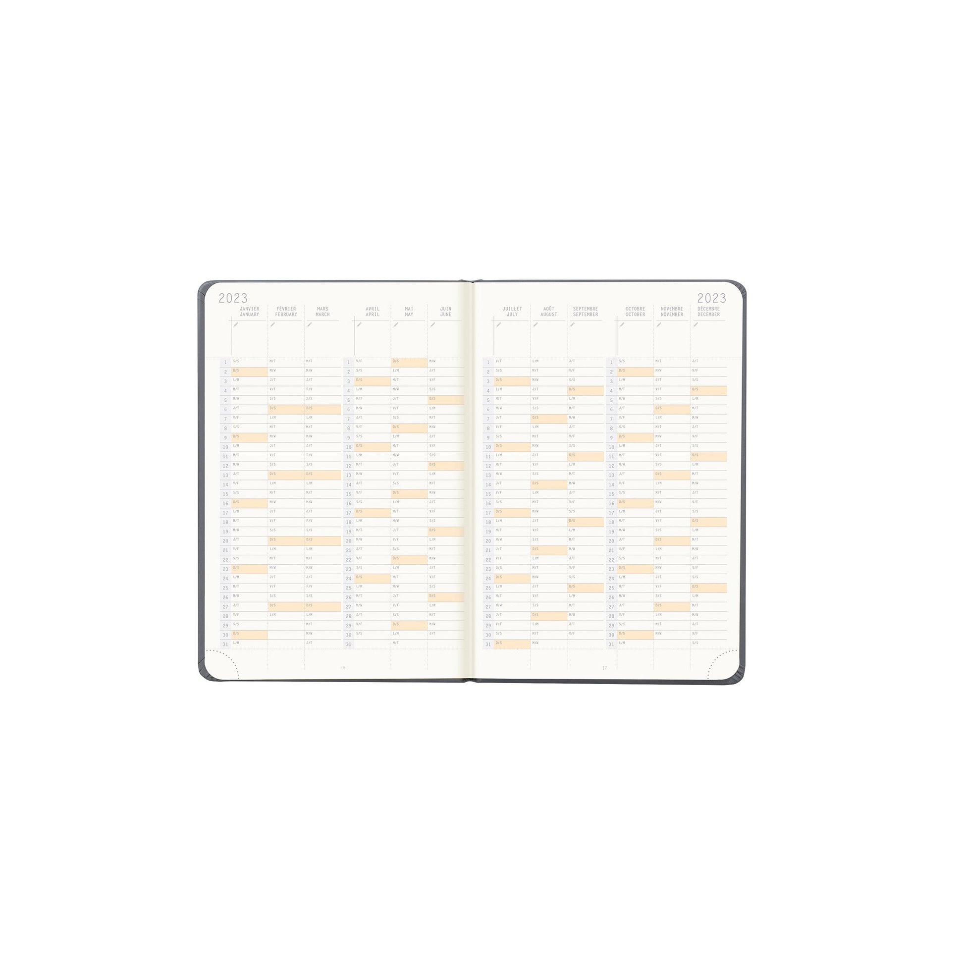 RHODIA 2025 Webplanner A6 Weekly Horizontal Titanium