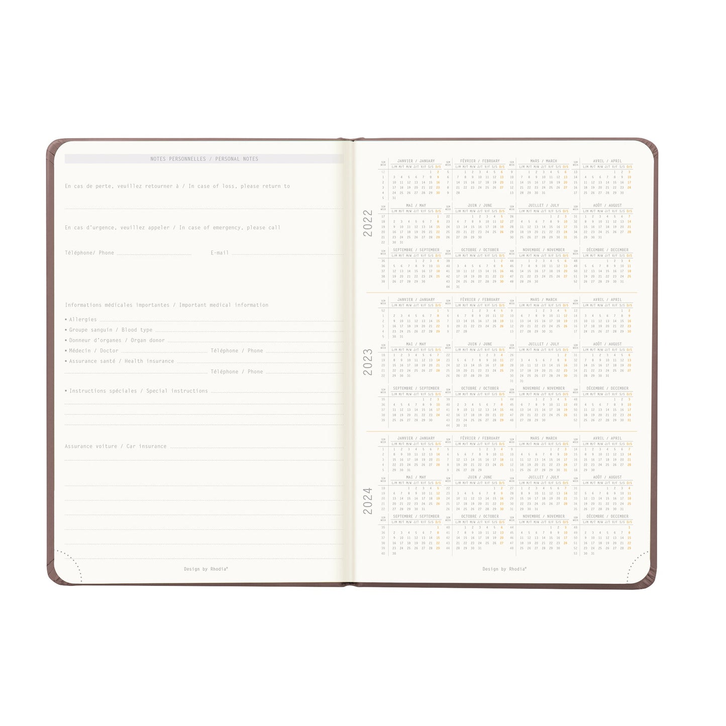 RHODIA 2025 Webplanner A5 Weekly Vertical Chocolate