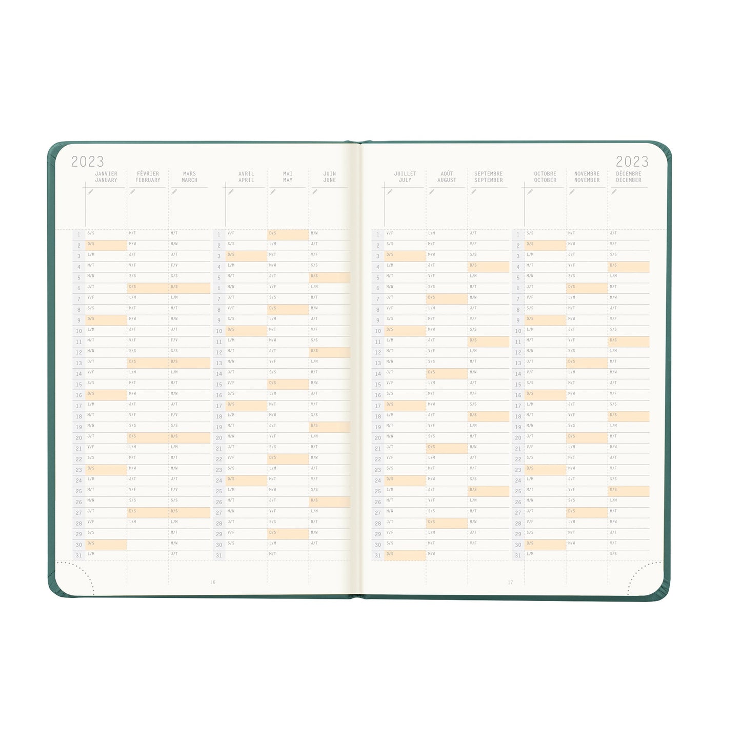 RHODIA 2025 Webplanner A5 Weekly Horizontal Aqua