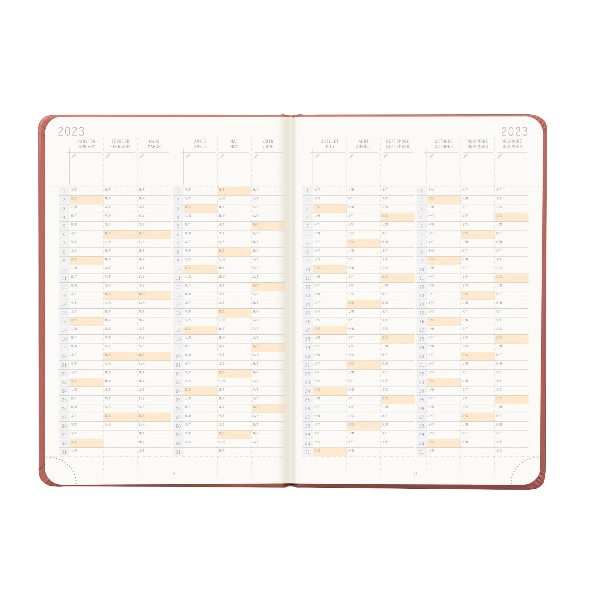 RHODIA 2025 Webplanner A5 Weekly Horizontal Nacarat