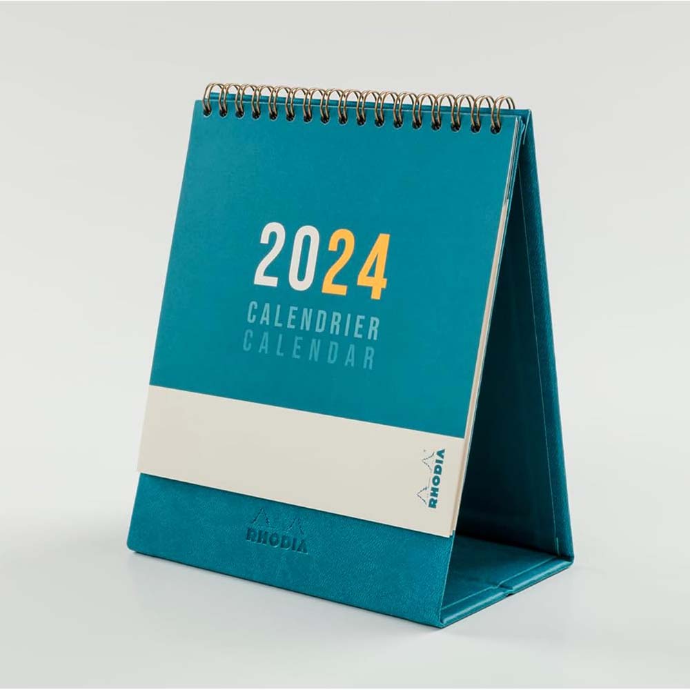 RHODIArama 2024 Standing Flip Desk Calendar Peacock