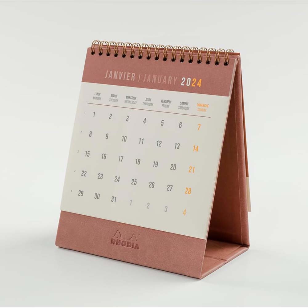 RHODIArama 2024 Standing Flip Desk Calendar Rosewood