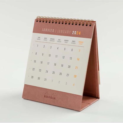 RHODIArama 2024 Standing Flip Desk Calendar Rosewood