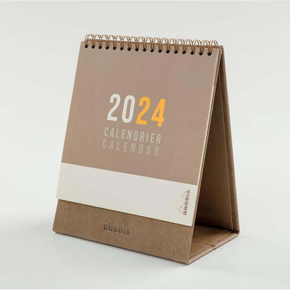 RHODIArama 2024 Standing Flip Desk Calendar Taupe