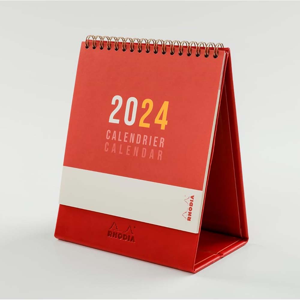 RHODIArama 2024 Standing Flip Desk Calendar Poppy