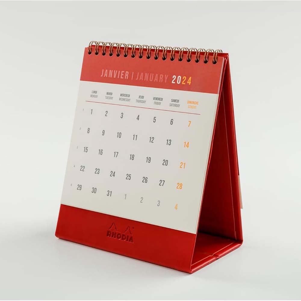 RHODIArama 2024 Standing Flip Desk Calendar Poppy