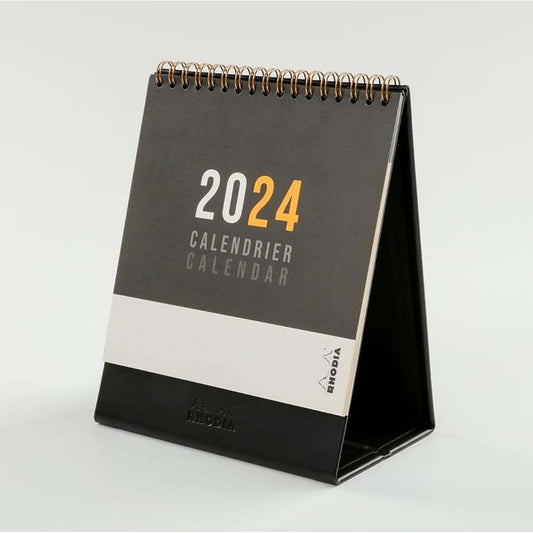 RHODIArama 2024 Standing Flip Desk Calendar Black