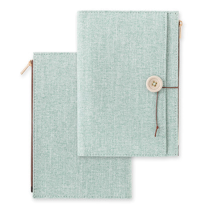 MIDORI Yuru Log Notebook Cover B6 Cloth Light Blue