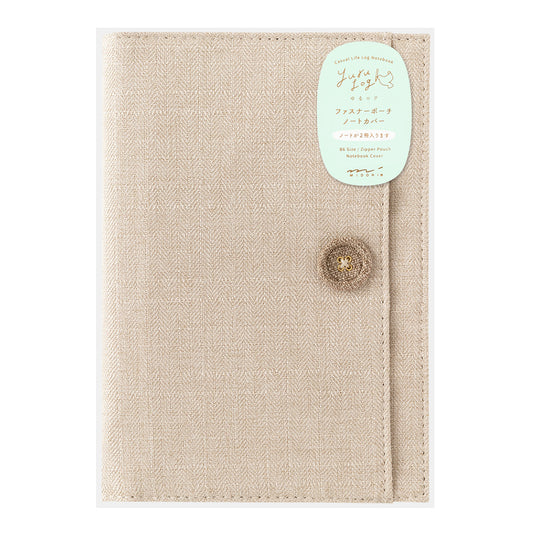 MIDORI Yuru Log Notebook Cover B6 Cloth Beige