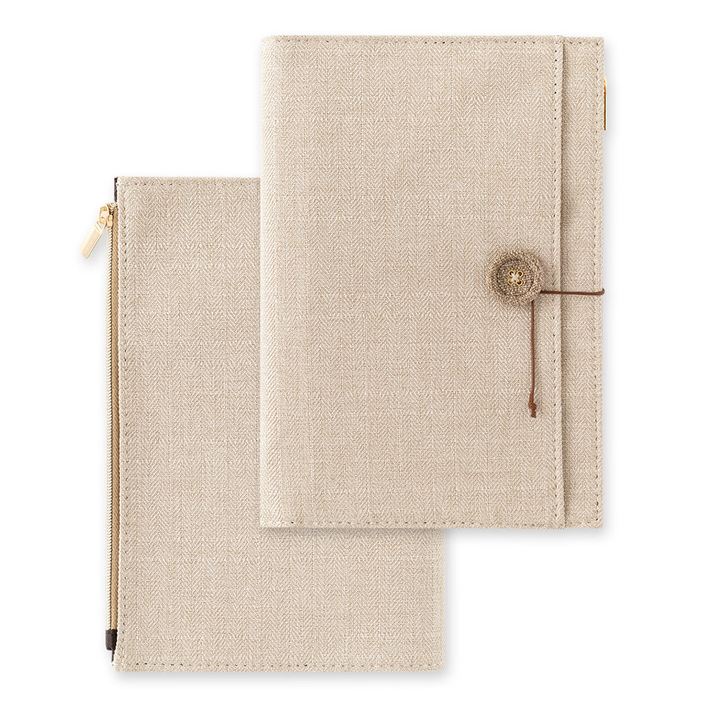 MIDORI Yuru Log Notebook Cover B6 Cloth Beige