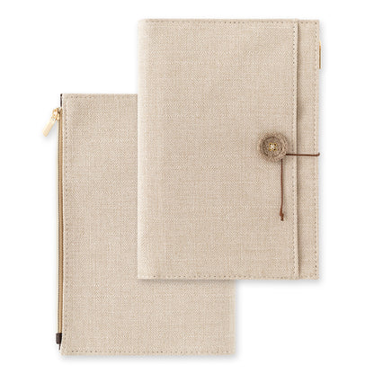 MIDORI Yuru Log Notebook Cover B6 Cloth Beige