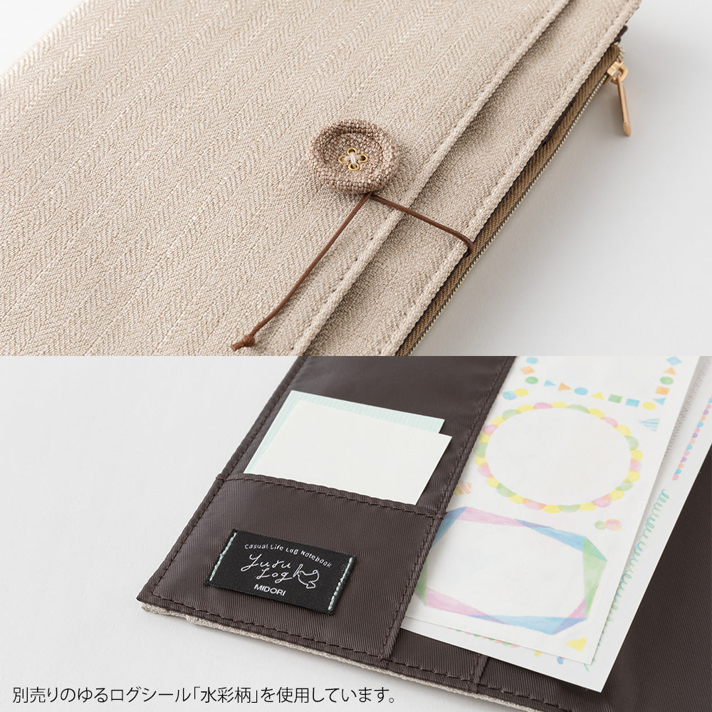 MIDORI Yuru Log Notebook Cover B6 Cloth Beige