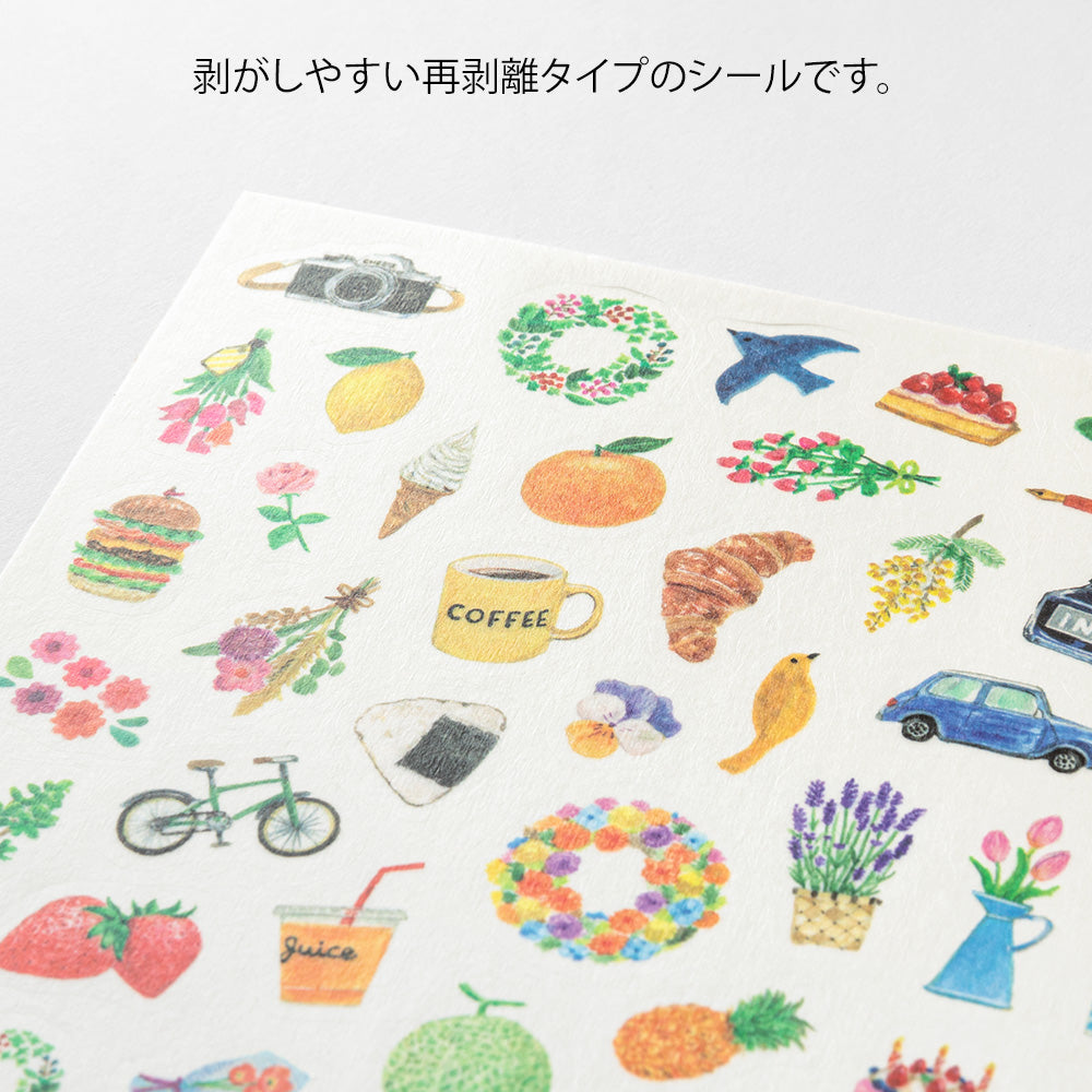 MIDORI Yuru Log Sticker 1-Sheet Motif