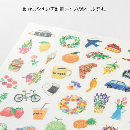 MIDORI Yuru Log Sticker 1-Sheet Motif