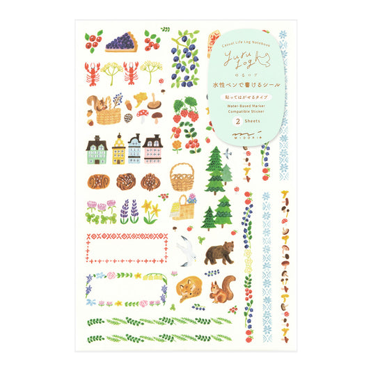 MIDORI Yuru Log Sticker 2-Sheets Scandinavia