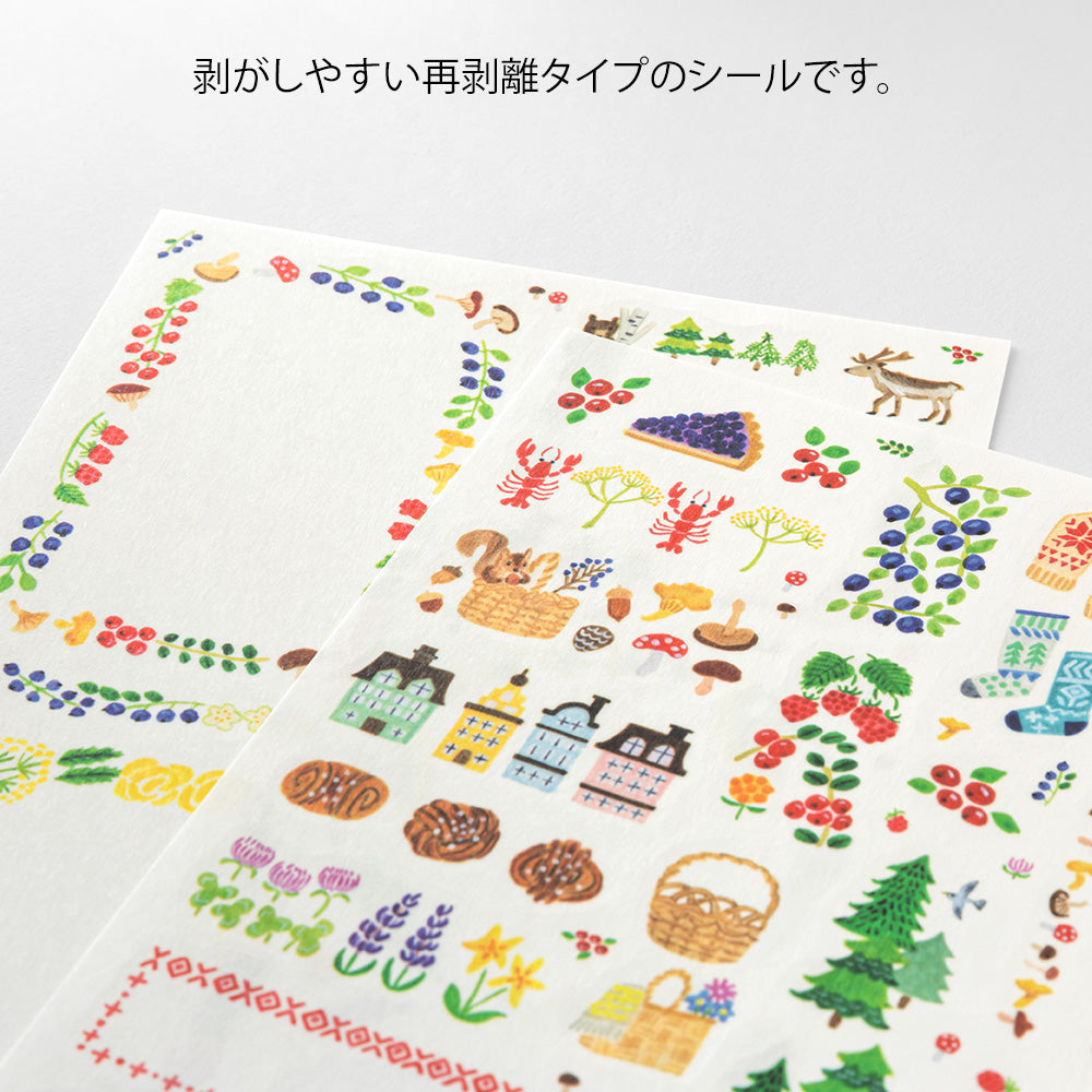 MIDORI Yuru Log Sticker 2-Sheets Scandinavia