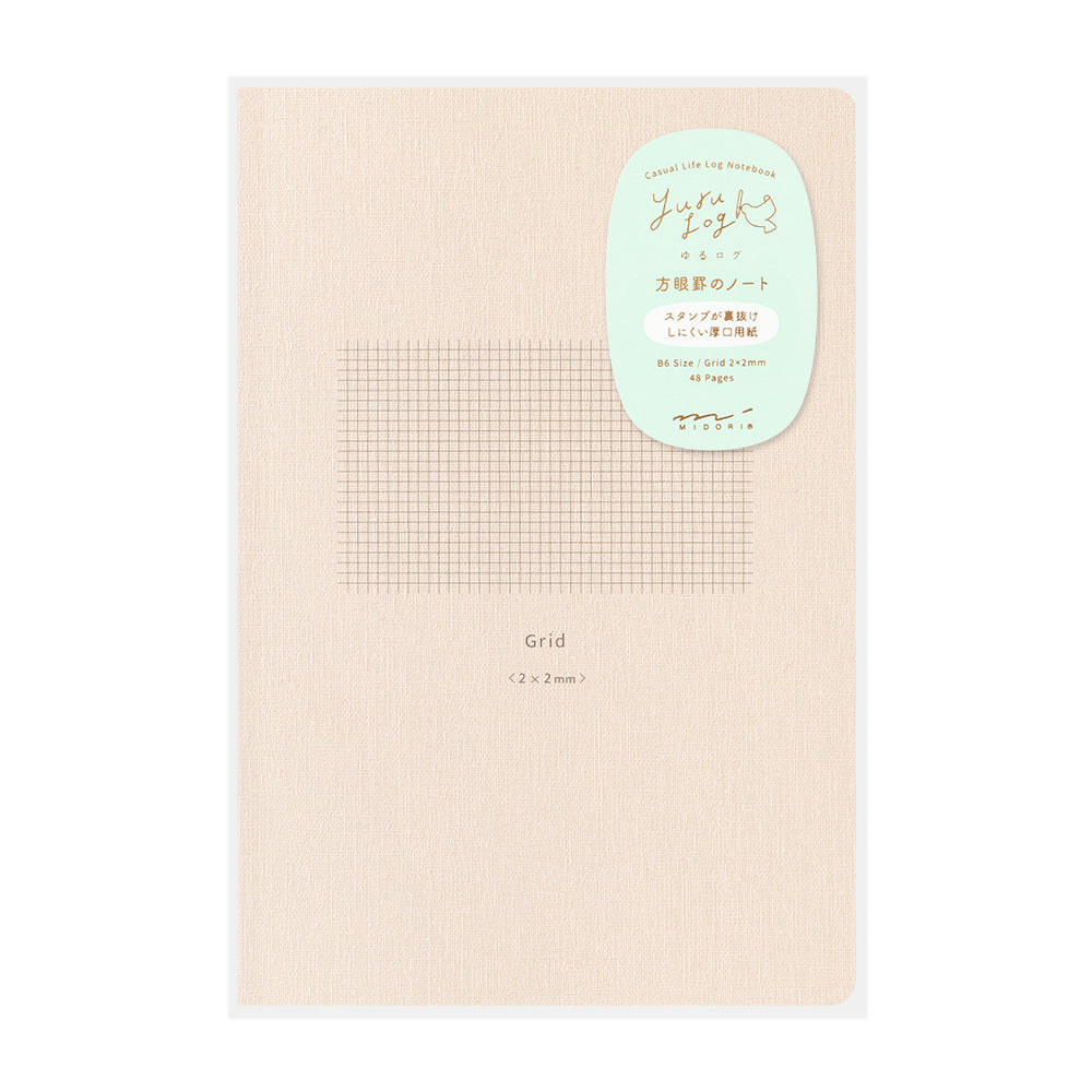 MIDORI Yuru Log Notebook B6 Grid 2x2mm