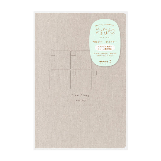 MIDORI Yuru Log Notebook B6 Free Diary Monthly