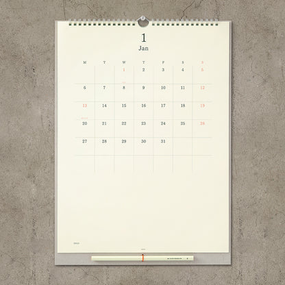 MIDORI MD 2025 Calendar Wall-Hanging with Pencil