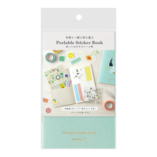 MIDORI Sticker Book with Pocket Light Blue