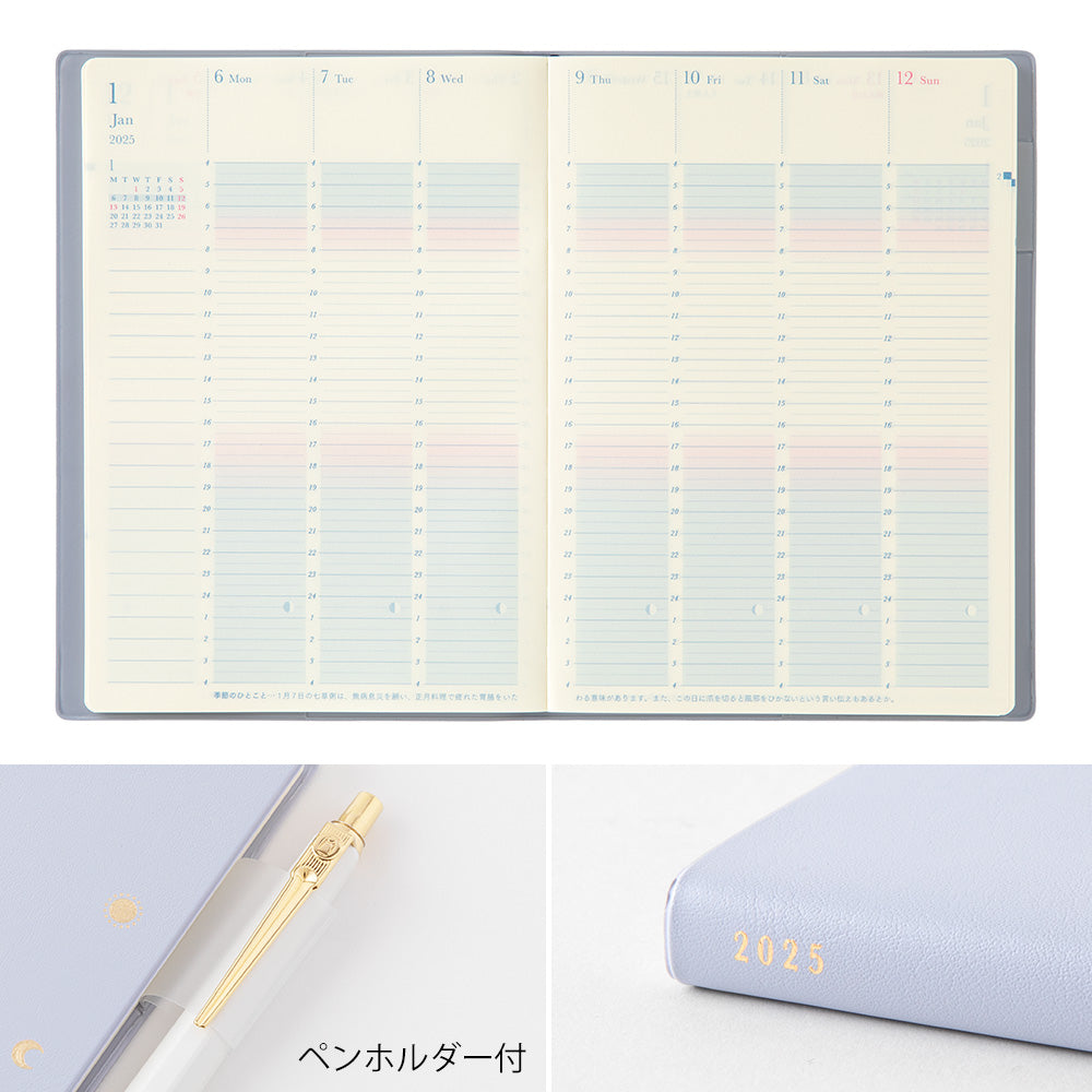 MIDORI 2025 Gradation Diary Day Length B6 Light Purple