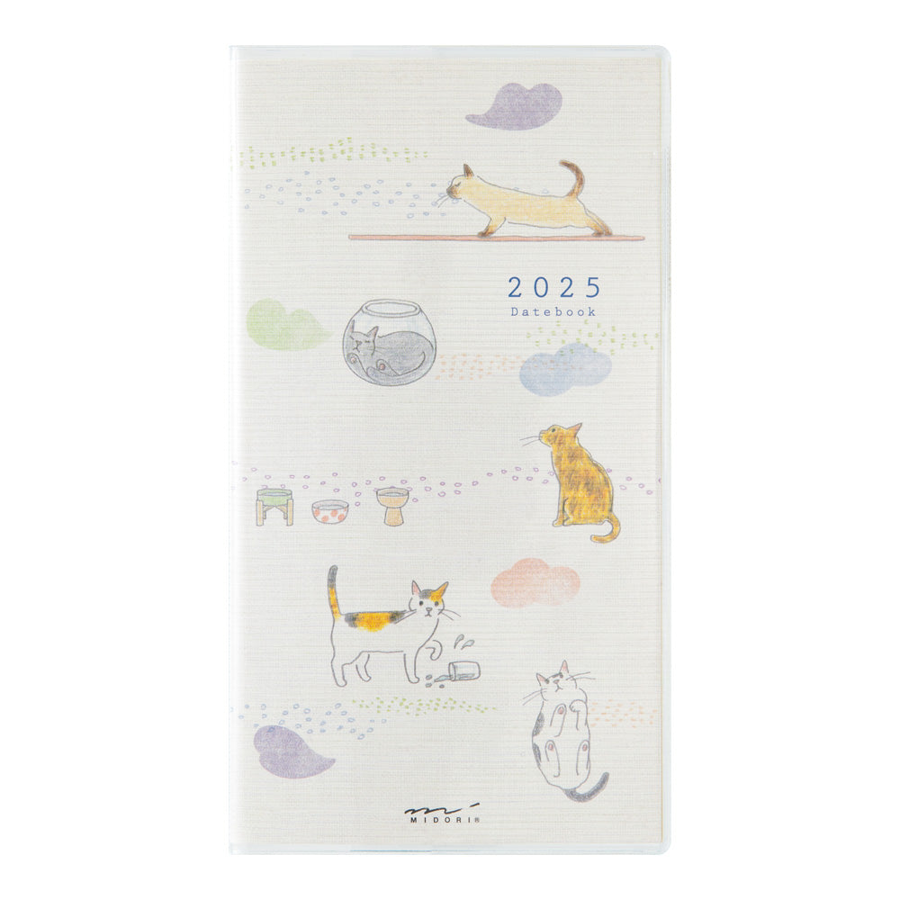 MIDORI 2025 Pocket Diary Slim Cat