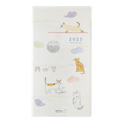 MIDORI 2025 Pocket Diary Slim Cat