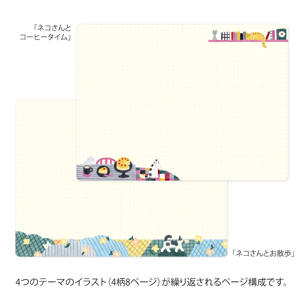 MIDORI Yuru Log Notebook B6 Cat