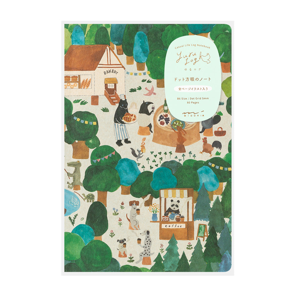 MIDORI Yuru Log Notebook B6 Forest Animal