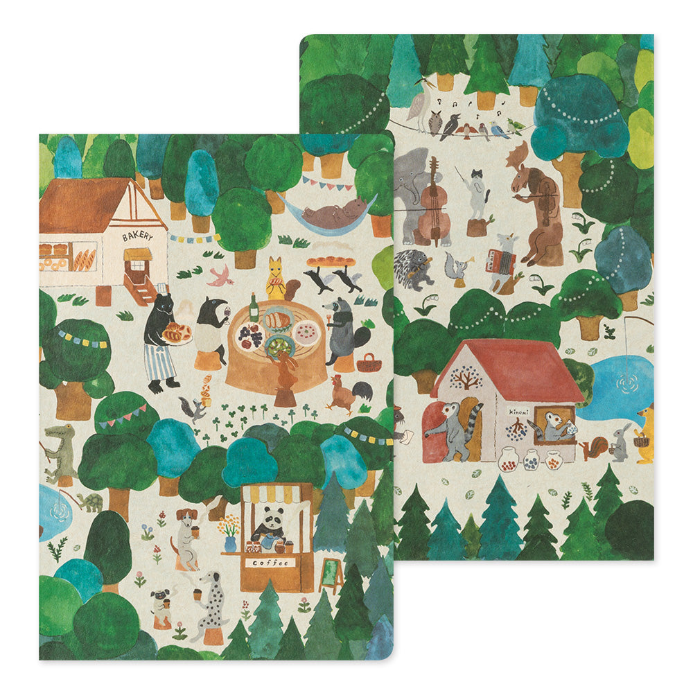 MIDORI Yuru Log Notebook B6 Forest Animal