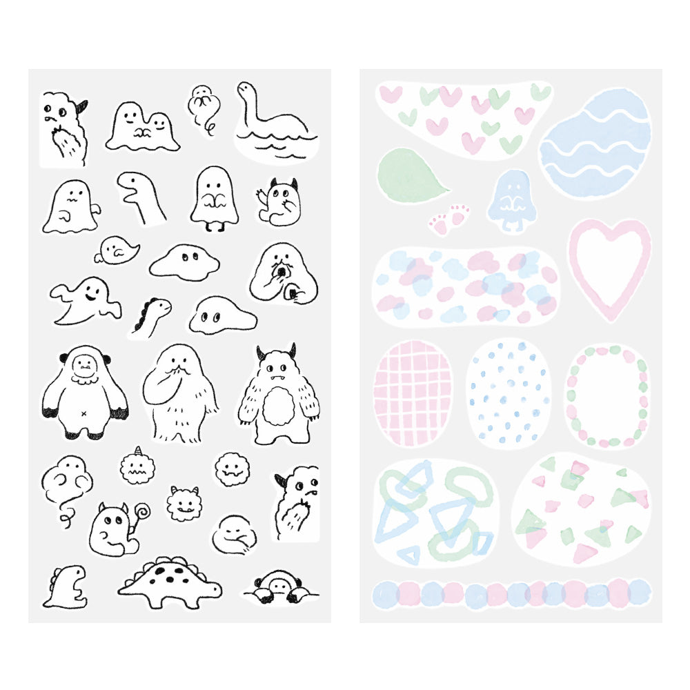 MIDORI Sticker 2643 Two Sheets Monster